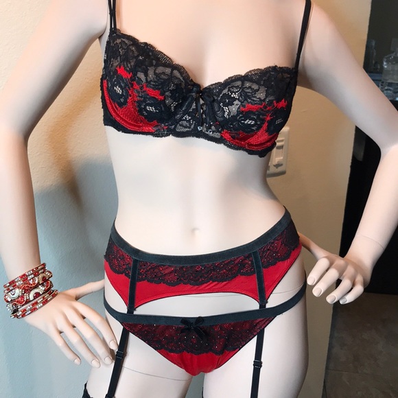COPY - Sexy Victoria Secret Bra 34C Garter Set S/M - Picture 2 of 8